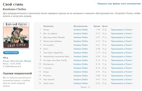  Koolian0 Chefos' - " "  iTunes!